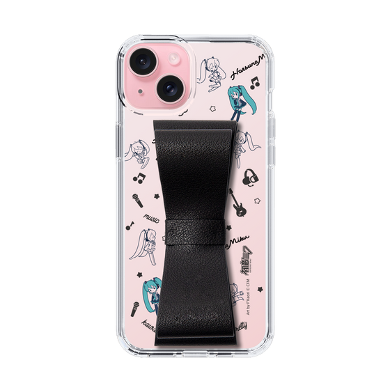 Slim Protection Case - STAND & RING RIBBON Black［ HATSUNE MIKU - Ribbon - Instrumental - Monochrome ］