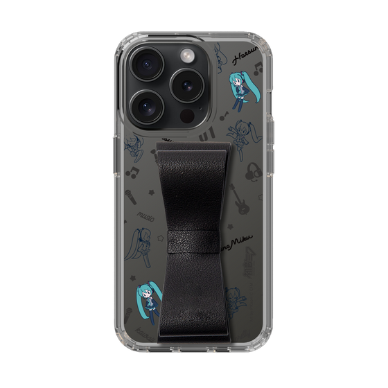 Slim Protection Case - STAND & RING RIBBON Black［ HATSUNE MIKU - Ribbon - Instrumental - Monochrome ］