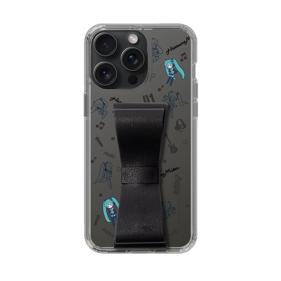 Slim Protection Case - STAND & RING RIBBON Black［ HATSUNE MIKU - Ribbon - Instrumental - Monochrome ］