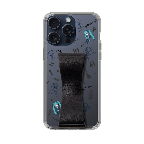 Slim Protection Case - STAND & RING RIBBON Black［ HATSUNE MIKU - Ribbon - Instrumental - Monochrome ］