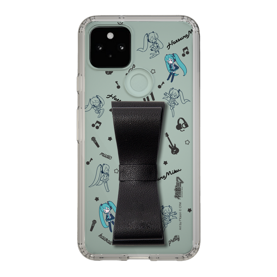 Slim Protection Case - STAND & RING RIBBON Black［ HATSUNE MIKU - Ribbon - Instrumental - Monochrome ］