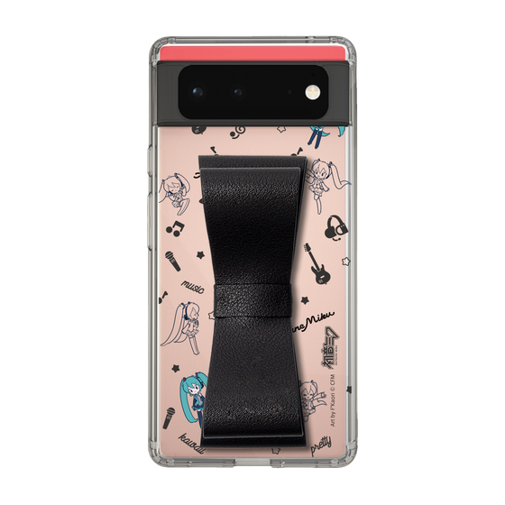 Slim Protection Case - STAND & RING RIBBON Black［ HATSUNE MIKU - Ribbon - Instrumental - Monochrome ］