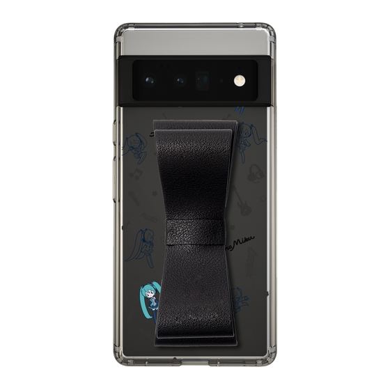 Slim Protection Case - STAND & RING RIBBON Black［ HATSUNE MIKU - Ribbon - Instrumental - Monochrome ］