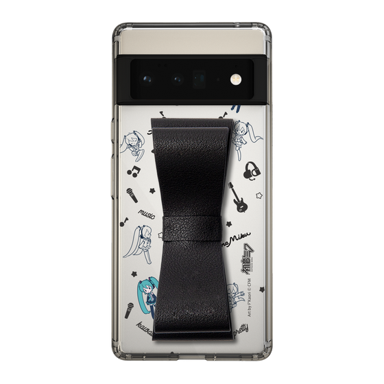 Slim Protection Case - STAND & RING RIBBON Black［ HATSUNE MIKU - Ribbon - Instrumental - Monochrome ］