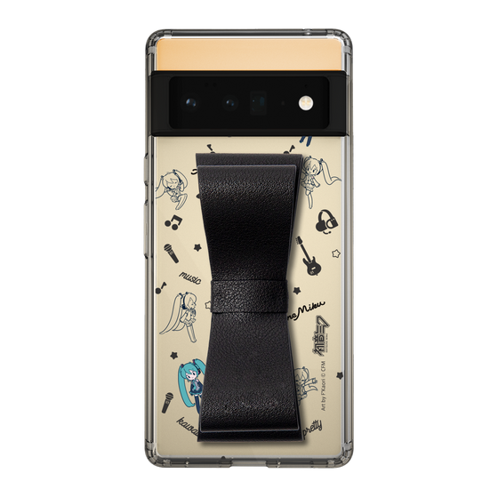 Slim Protection Case - STAND & RING RIBBON Black［ HATSUNE MIKU - Ribbon - Instrumental - Monochrome ］