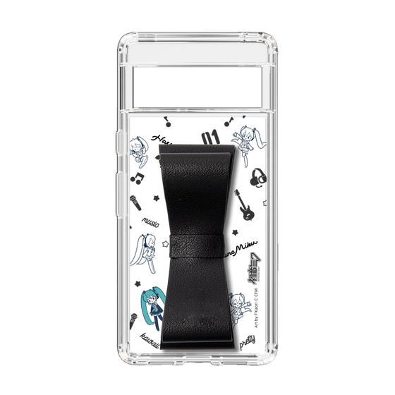 Slim Protection Case - STAND & RING RIBBON Black［ HATSUNE MIKU - Ribbon - Instrumental - Monochrome ］