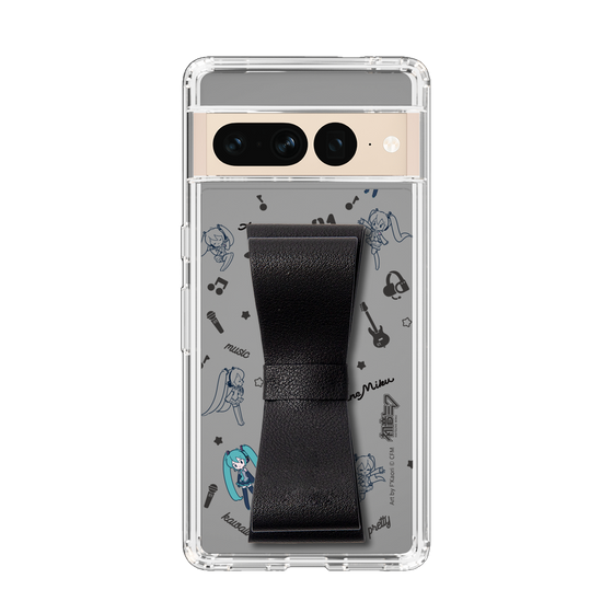 Slim Protection Case - STAND & RING RIBBON Black［ HATSUNE MIKU - Ribbon - Instrumental - Monochrome ］