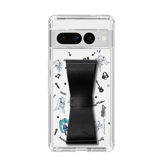 Slim Protection Case - STAND & RING RIBBON Black［ HATSUNE MIKU - Ribbon - Instrumental - Monochrome ］