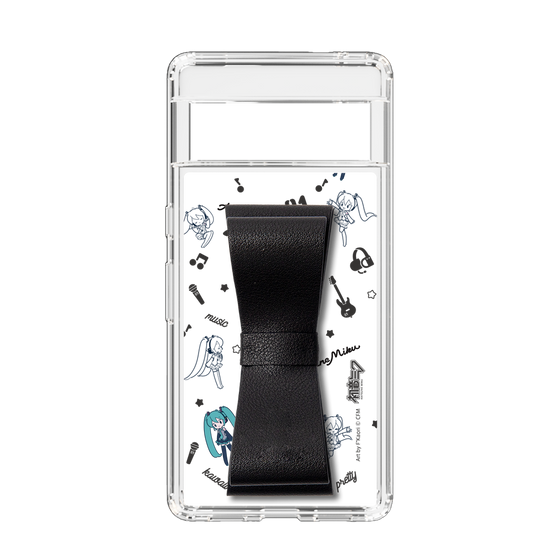 Slim Protection Case - STAND & RING RIBBON Black［ HATSUNE MIKU - Ribbon - Instrumental - Monochrome ］