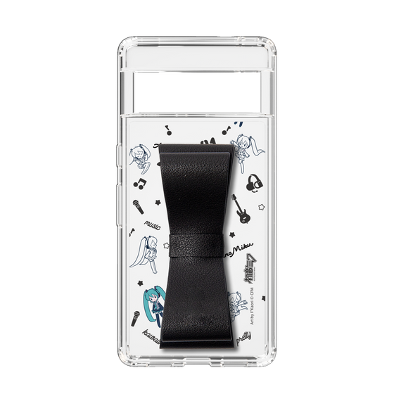 Slim Protection Case - STAND & RING RIBBON Black［ HATSUNE MIKU - Ribbon - Instrumental - Monochrome ］