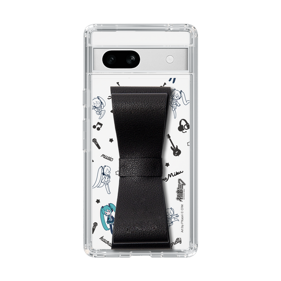 Slim Protection Case - STAND & RING RIBBON Black［ HATSUNE MIKU - Ribbon - Instrumental - Monochrome ］