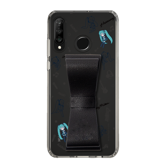 Slim Protection Case - STAND & RING RIBBON Black［ HATSUNE MIKU - Ribbon - Instrumental - Monochrome ］