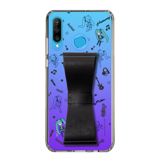 Slim Protection Case - STAND & RING RIBBON Black［ HATSUNE MIKU - Ribbon - Instrumental - Monochrome ］