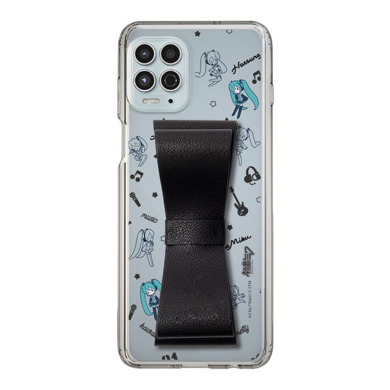 Slim Protection Case - STAND & RING RIBBON Black［ HATSUNE MIKU - Ribbon - Instrumental - Monochrome ］
