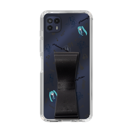 Slim Protection Case - STAND & RING RIBBON Black［ HATSUNE MIKU - Ribbon - Instrumental - Monochrome ］