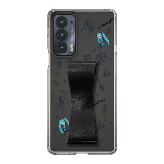 Slim Protection Case - STAND & RING RIBBON Black［ HATSUNE MIKU - Ribbon - Instrumental - Monochrome ］