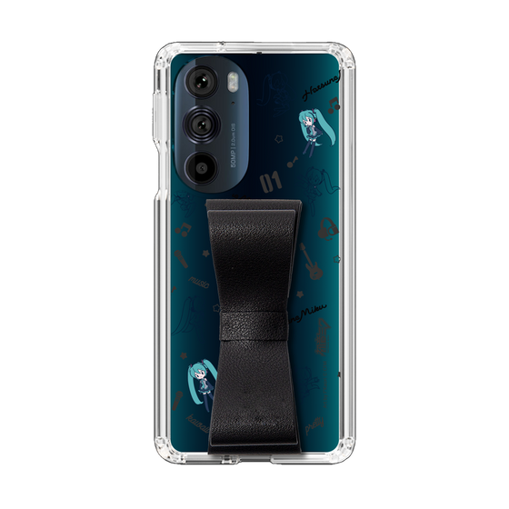 Slim Protection Case - STAND & RING RIBBON Black［ HATSUNE MIKU - Ribbon - Instrumental - Monochrome ］