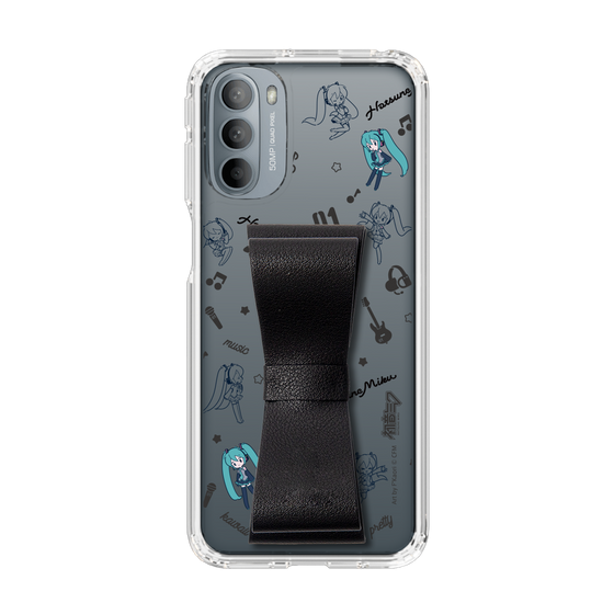 Slim Protection Case - STAND & RING RIBBON Black［ HATSUNE MIKU - Ribbon - Instrumental - Monochrome ］