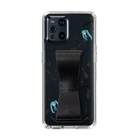 Slim Protection Case - STAND & RING RIBBON Black［ HATSUNE MIKU - Ribbon - Instrumental - Monochrome ］