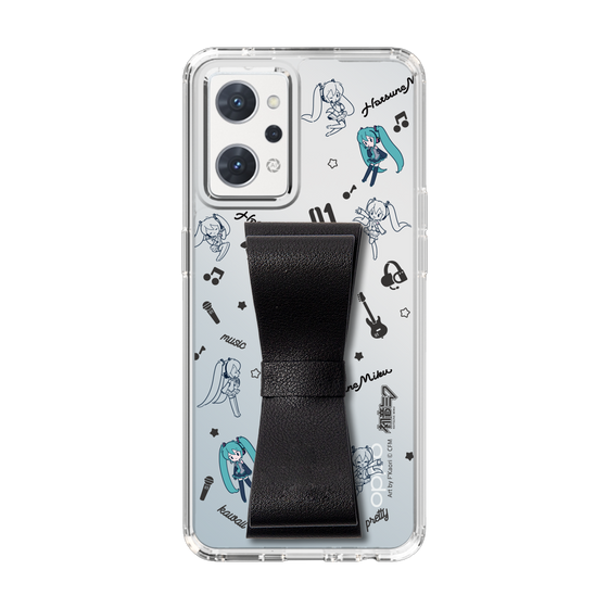 Slim Protection Case - STAND & RING RIBBON Black［ HATSUNE MIKU - Ribbon - Instrumental - Monochrome ］
