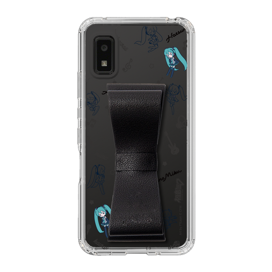 Slim Protection Case - STAND & RING RIBBON Black［ HATSUNE MIKU - Ribbon - Instrumental - Monochrome ］