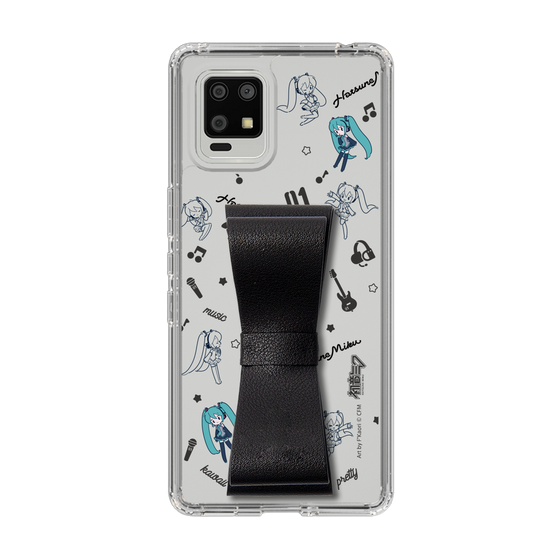 Slim Protection Case - STAND & RING RIBBON Black［ HATSUNE MIKU - Ribbon - Instrumental - Monochrome ］
