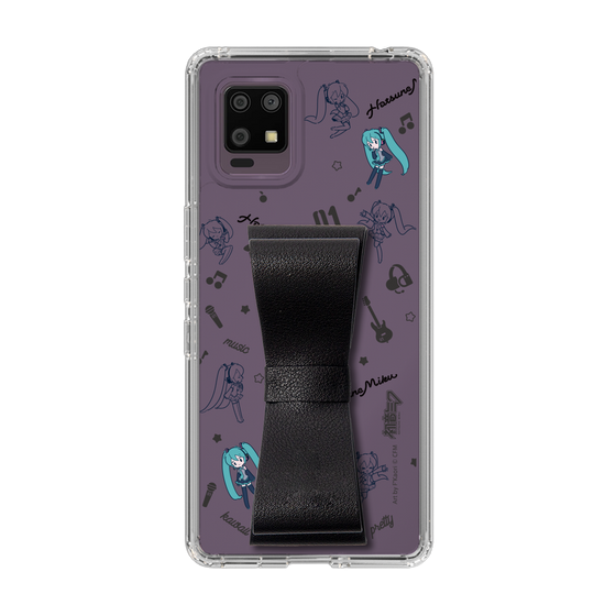 Slim Protection Case - STAND & RING RIBBON Black［ HATSUNE MIKU - Ribbon - Instrumental - Monochrome ］