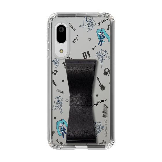 Slim Protection Case - STAND & RING RIBBON Black［ HATSUNE MIKU - Ribbon - Instrumental - Monochrome ］