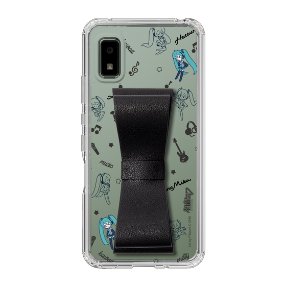 Slim Protection Case - STAND & RING RIBBON Black［ HATSUNE MIKU - Ribbon - Instrumental - Monochrome ］