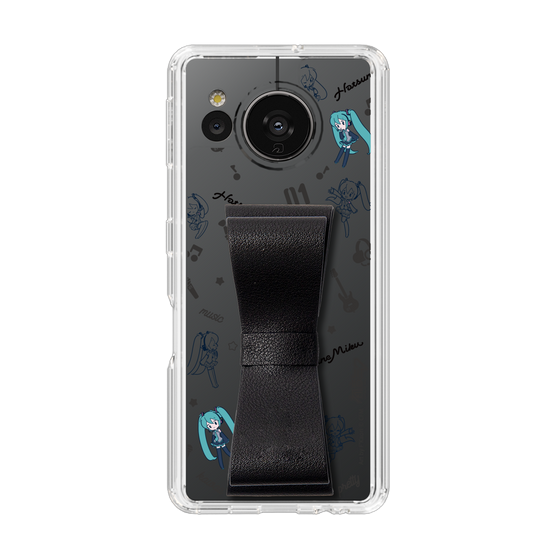 Slim Protection Case - STAND & RING RIBBON Black［ HATSUNE MIKU - Ribbon - Instrumental - Monochrome ］