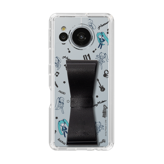 Slim Protection Case - STAND & RING RIBBON Black［ HATSUNE MIKU - Ribbon - Instrumental - Monochrome ］