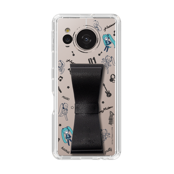 Slim Protection Case - STAND & RING RIBBON Black［ HATSUNE MIKU - Ribbon - Instrumental - Monochrome ］