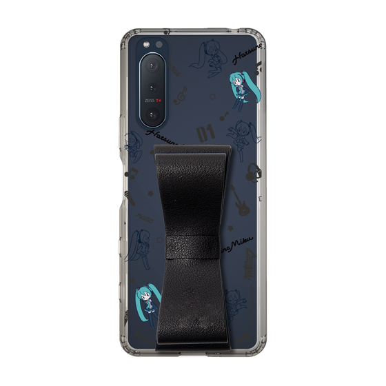 Slim Protection Case - STAND & RING RIBBON Black［ HATSUNE MIKU - Ribbon - Instrumental - Monochrome ］