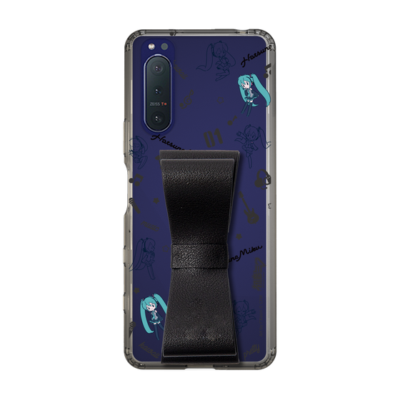 Slim Protection Case - STAND & RING RIBBON Black［ HATSUNE MIKU - Ribbon - Instrumental - Monochrome ］