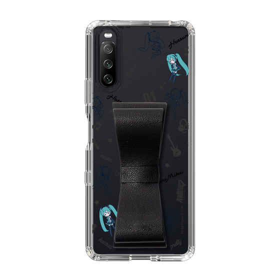 Slim Protection Case - STAND & RING RIBBON Black［ HATSUNE MIKU - Ribbon - Instrumental - Monochrome ］