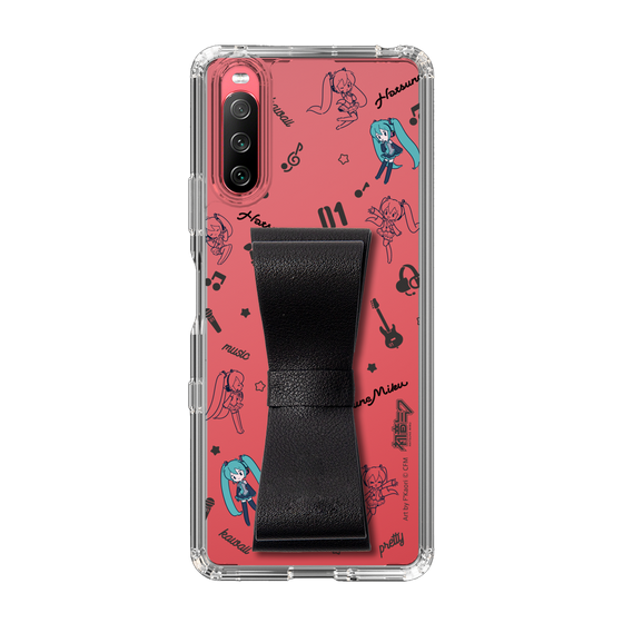 Slim Protection Case - STAND & RING RIBBON Black［ HATSUNE MIKU - Ribbon - Instrumental - Monochrome ］