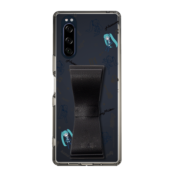 Slim Protection Case - STAND & RING RIBBON Black［ HATSUNE MIKU - Ribbon - Instrumental - Monochrome ］