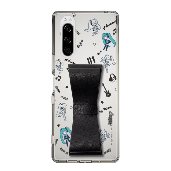 Slim Protection Case - STAND & RING RIBBON Black［ HATSUNE MIKU - Ribbon - Instrumental - Monochrome ］