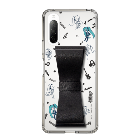 Slim Protection Case - STAND & RING RIBBON Black［ HATSUNE MIKU - Ribbon - Instrumental - Monochrome ］