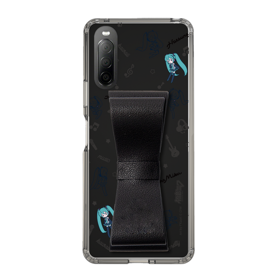 Slim Protection Case - STAND & RING RIBBON Black［ HATSUNE MIKU - Ribbon - Instrumental - Monochrome ］