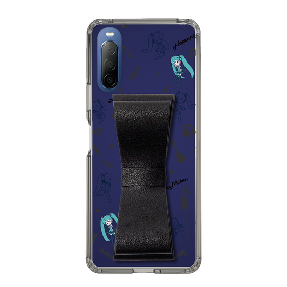 Slim Protection Case - STAND & RING RIBBON Black［ HATSUNE MIKU - Ribbon - Instrumental - Monochrome ］