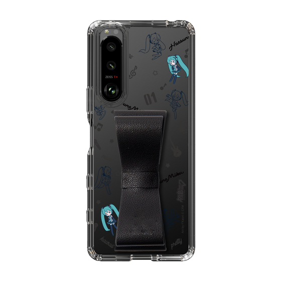 Slim Protection Case - STAND & RING RIBBON Black［ HATSUNE MIKU - Ribbon - Instrumental - Monochrome ］