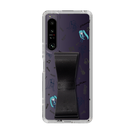 Slim Protection Case - STAND & RING RIBBON Black［ HATSUNE MIKU - Ribbon - Instrumental - Monochrome ］