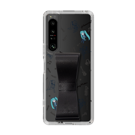 Slim Protection Case - STAND & RING RIBBON Black［ HATSUNE MIKU - Ribbon - Instrumental - Monochrome ］