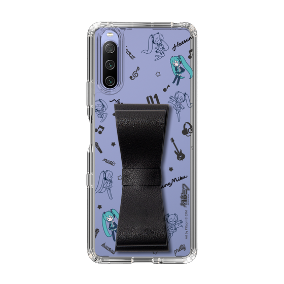 Slim Protection Case - STAND & RING RIBBON Black［ HATSUNE MIKU - Ribbon - Instrumental - Monochrome ］