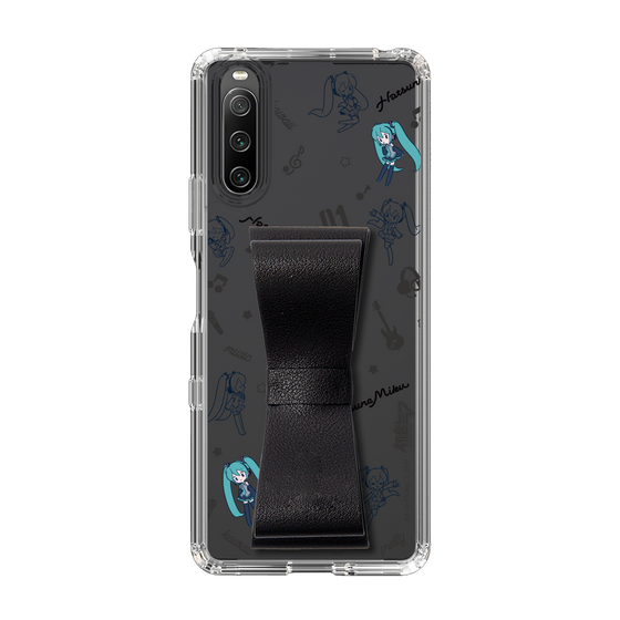 Slim Protection Case - STAND & RING RIBBON Black［ HATSUNE MIKU - Ribbon - Instrumental - Monochrome ］