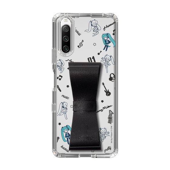 Slim Protection Case - STAND & RING RIBBON Black［ HATSUNE MIKU - Ribbon - Instrumental - Monochrome ］