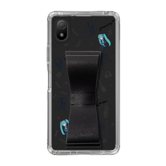 Slim Protection Case - STAND & RING RIBBON Black［ HATSUNE MIKU - Ribbon - Instrumental - Monochrome ］