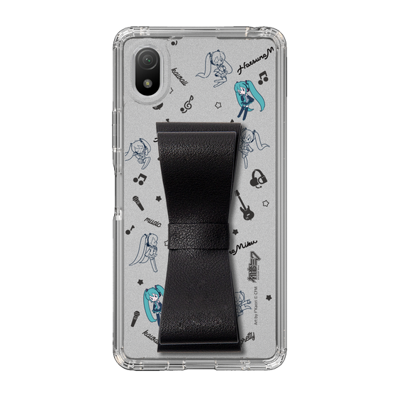 Slim Protection Case - STAND & RING RIBBON Black［ HATSUNE MIKU - Ribbon - Instrumental - Monochrome ］