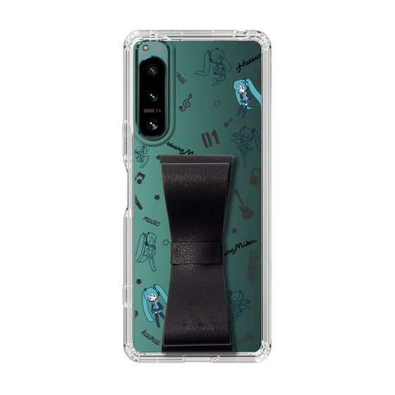 Slim Protection Case - STAND & RING RIBBON Black［ HATSUNE MIKU - Ribbon - Instrumental - Monochrome ］